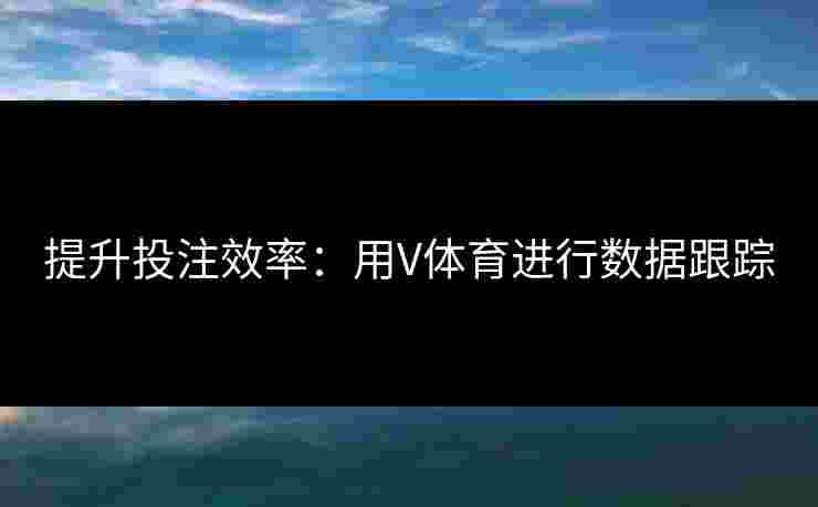 提升投注效率：用V体育进行数据跟踪
