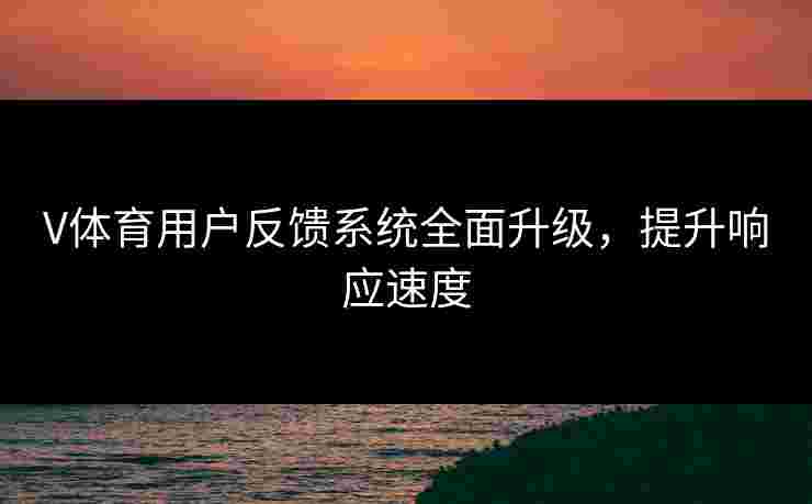 V体育用户反馈系统全面升级，提升响应速度